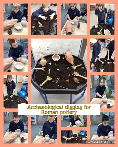 Image of Archeological Roman pottery digging