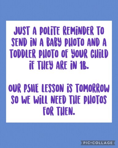 Image of Message for parents in 1B 