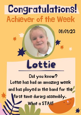 Image of 3T's Achiever of the week is....