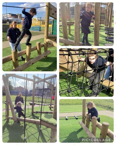 Image of Our first time using the big climbing frame!