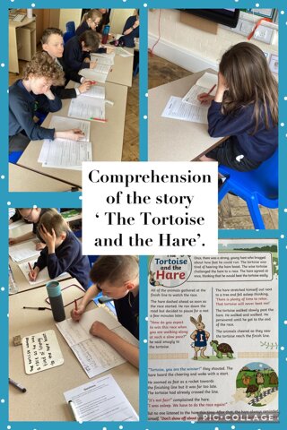 Image of Comprehension on the fable ‘ The Tortoise and the Hare’ 