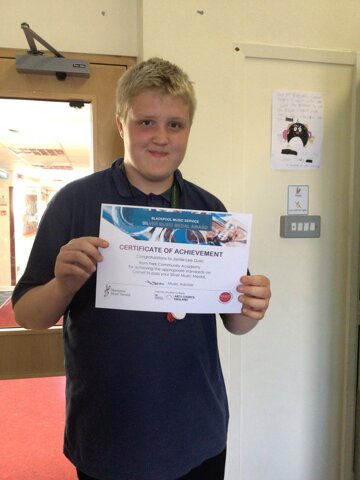 Image of Jamie achieved his silver music award!