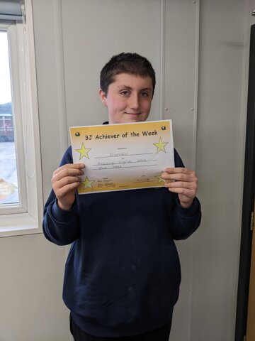 Image of 3J's Achiever of the week
