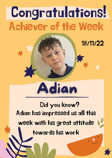 Image of 3T's Achiever of the Week is.....