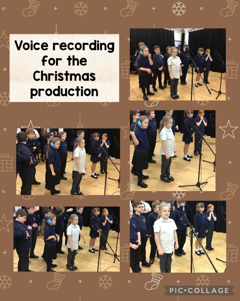 Image of Christmas play practice and recording