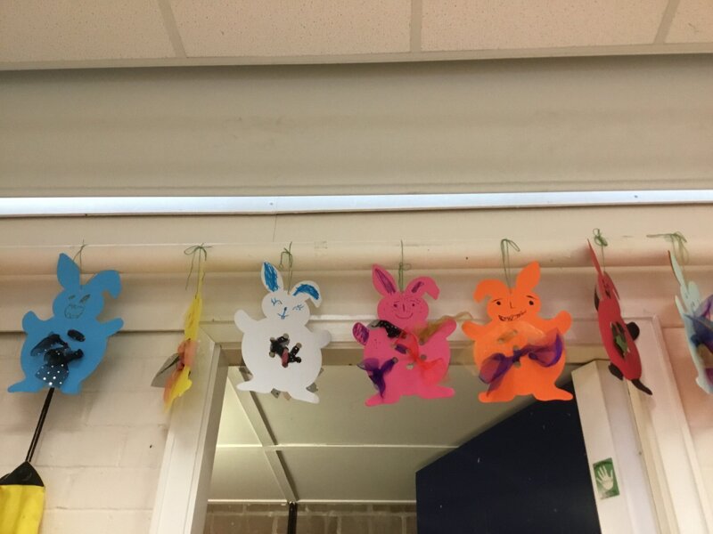 Image of Easter decorations for 3Cs classroom. 
